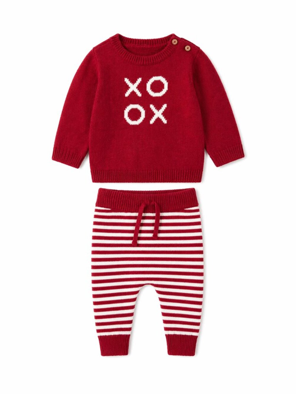 NWT Carter’s Baby Boy Valentine Outfit 3 Months Knit 2 Piece XOX Red Sweater Set